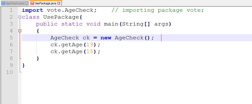 This image describes the way to import packages in java.